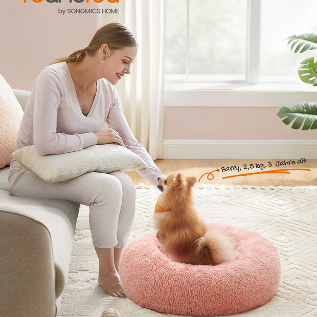 Hundekorb - Stecker Long Plüsch - Pink