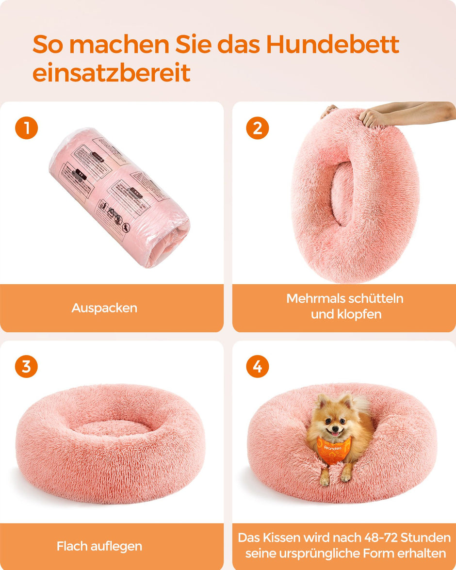 Hundekorb - Stecker Long Plüsch - Pink