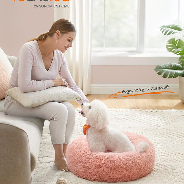 Katzenkorb - Waschbar - langer Plüsch - Pink