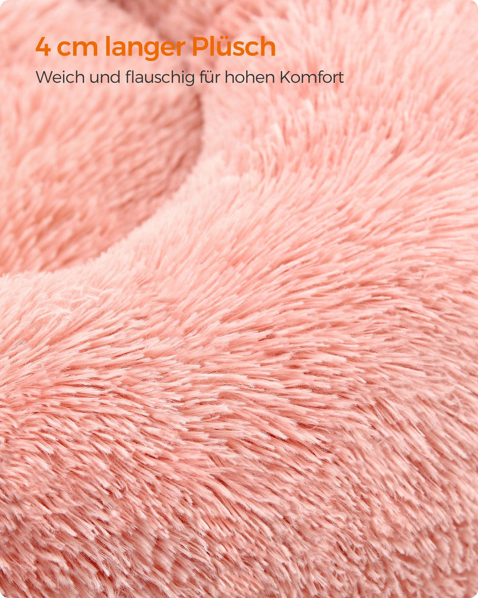 Katzenkorb - Waschbar - langer Plüsch - Pink