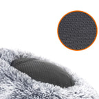 Flauschiger Hundebett - mit Donut -Kissen - Ombré Gray