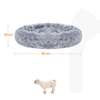 Flauschiger Hundebett - mit Donut -Kissen - Ombré Gray