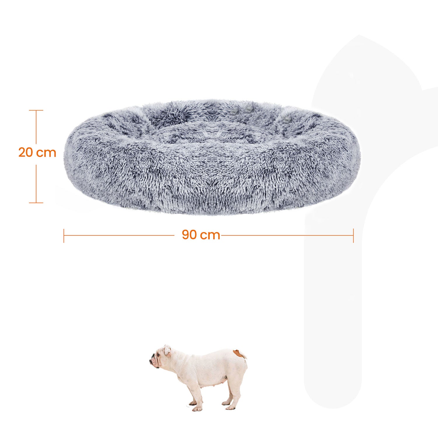 Flauschiger Hundebett - mit Donut -Kissen - Ombré Gray