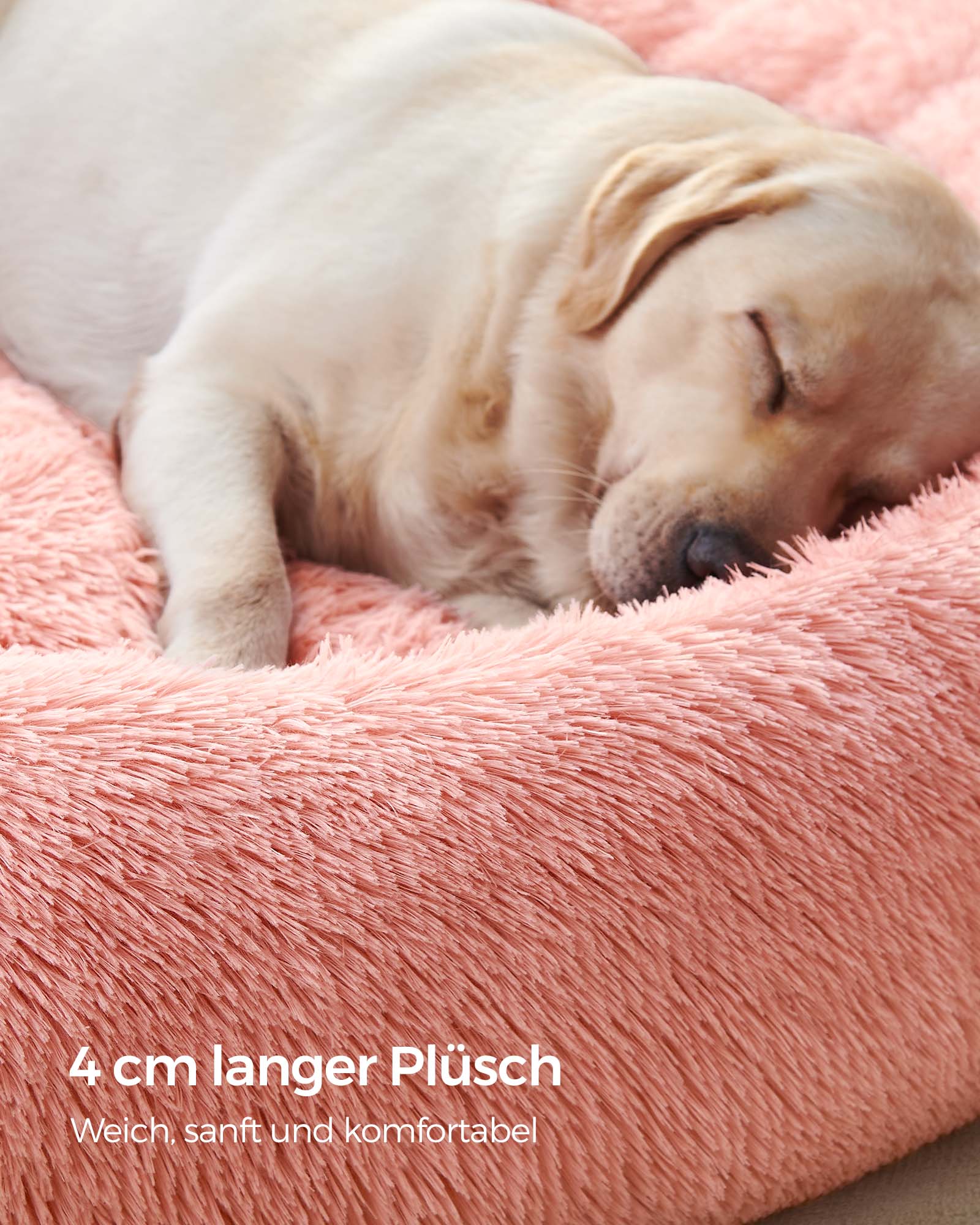 Hundkorb - flauschig und waschbar - Ø 120 cm - Pink