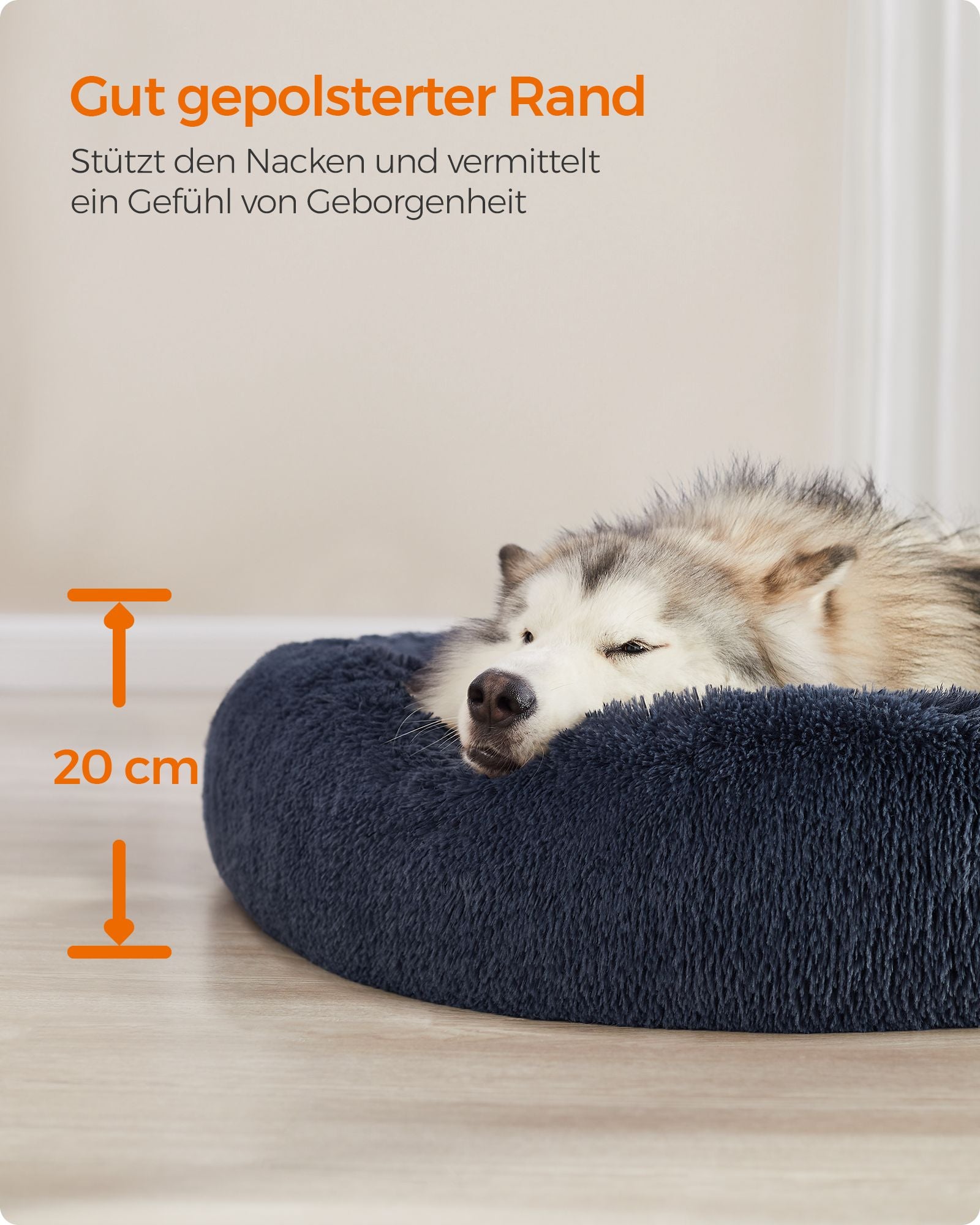Hundebett - Abnehmbarer mittlerer Teil - Dunkelgrau