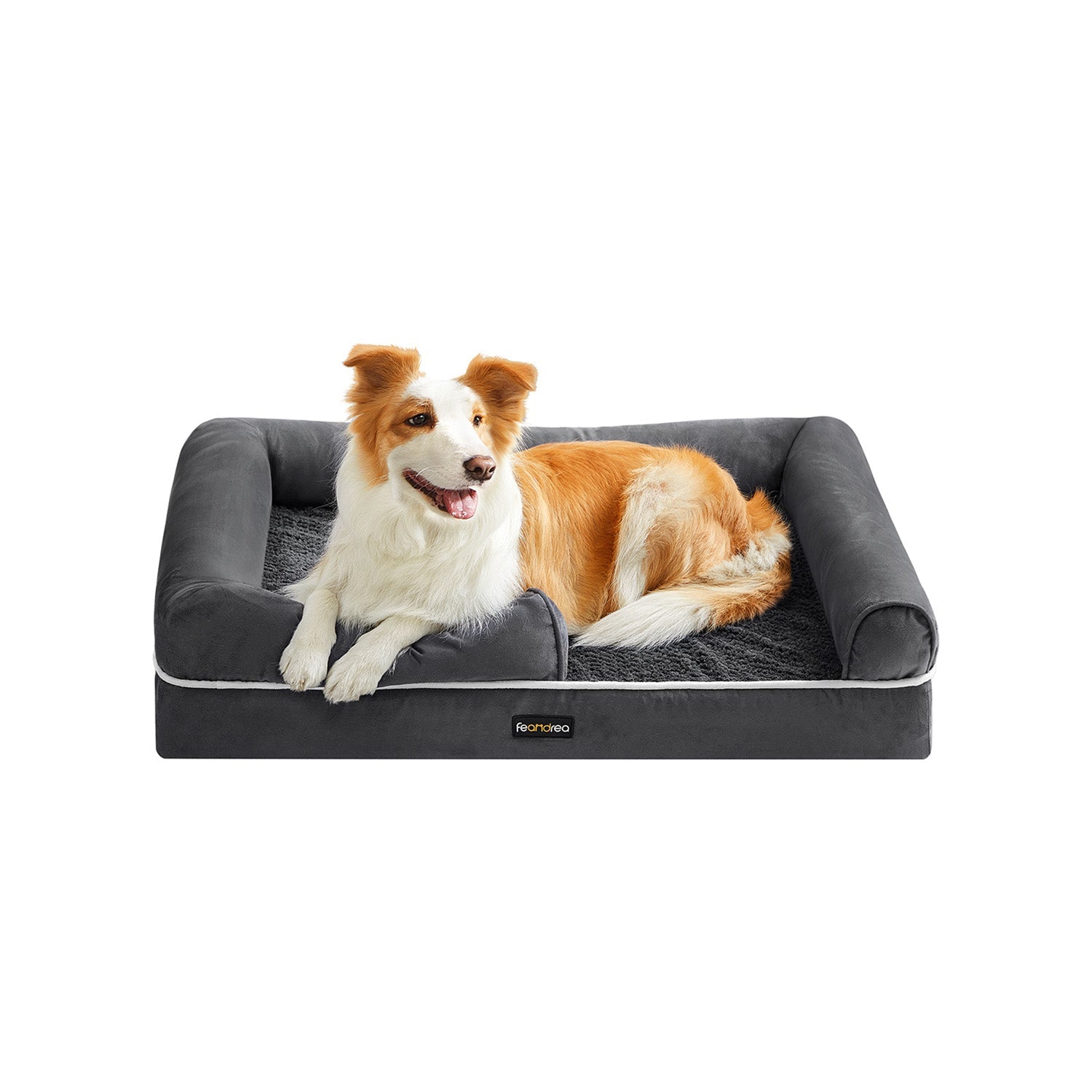 Orthopädisches Hundebett - Hundebett - mit erhöhter Kante -91 x 75 x 25 cm - Schwarz