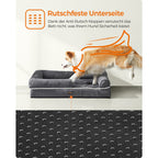 Orthopädisches Hundebett - Hundebett - mit erhöhter Kante -91 x 75 x 25 cm - Schwarz