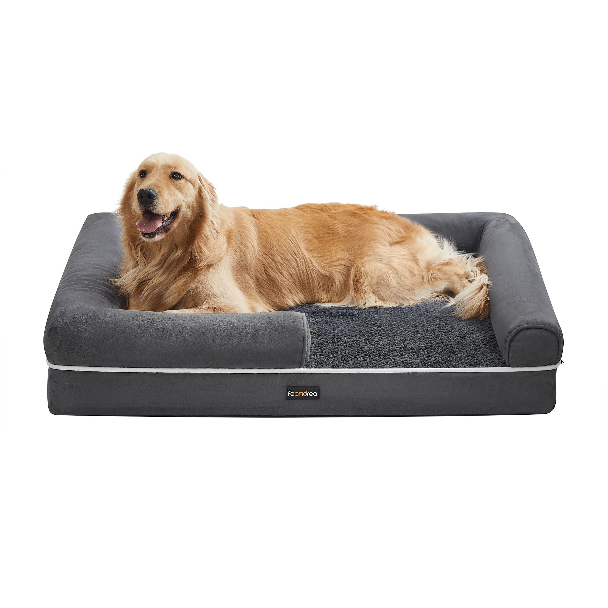 Orthopädisches Hundebett - Hundebett - mit erhöhter Kante - 106 x 80 x 25 cm - Schwarz