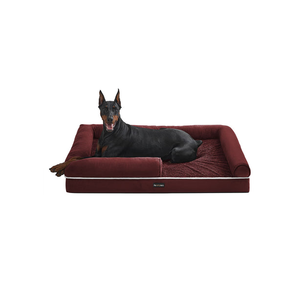 Orthopädisches Hundebett mit abnehmbarem Kissen 120 x 85 x 20 cm Berryrot