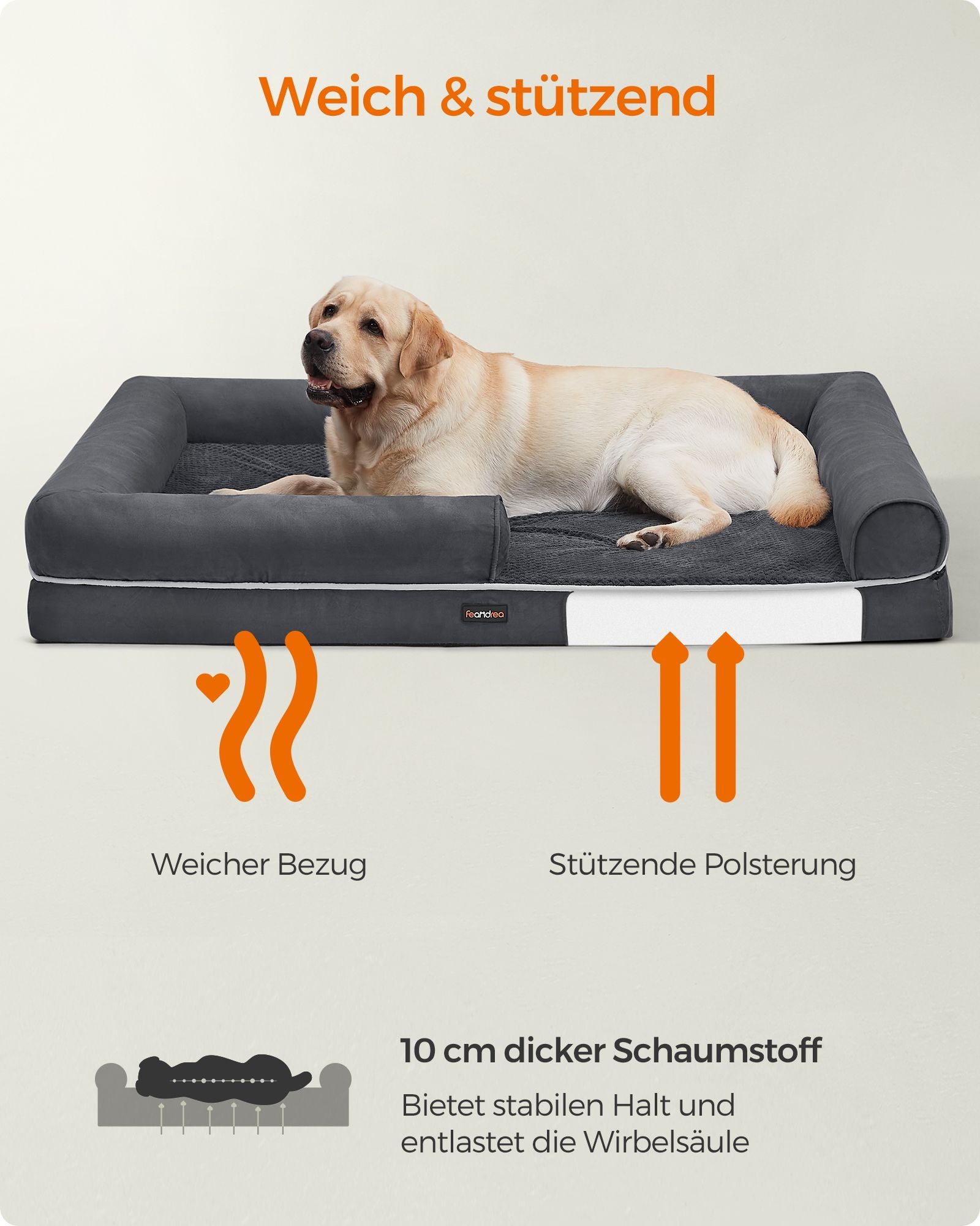 Orthopädisches Hundebett - Hundekissen mit weicher Füllung