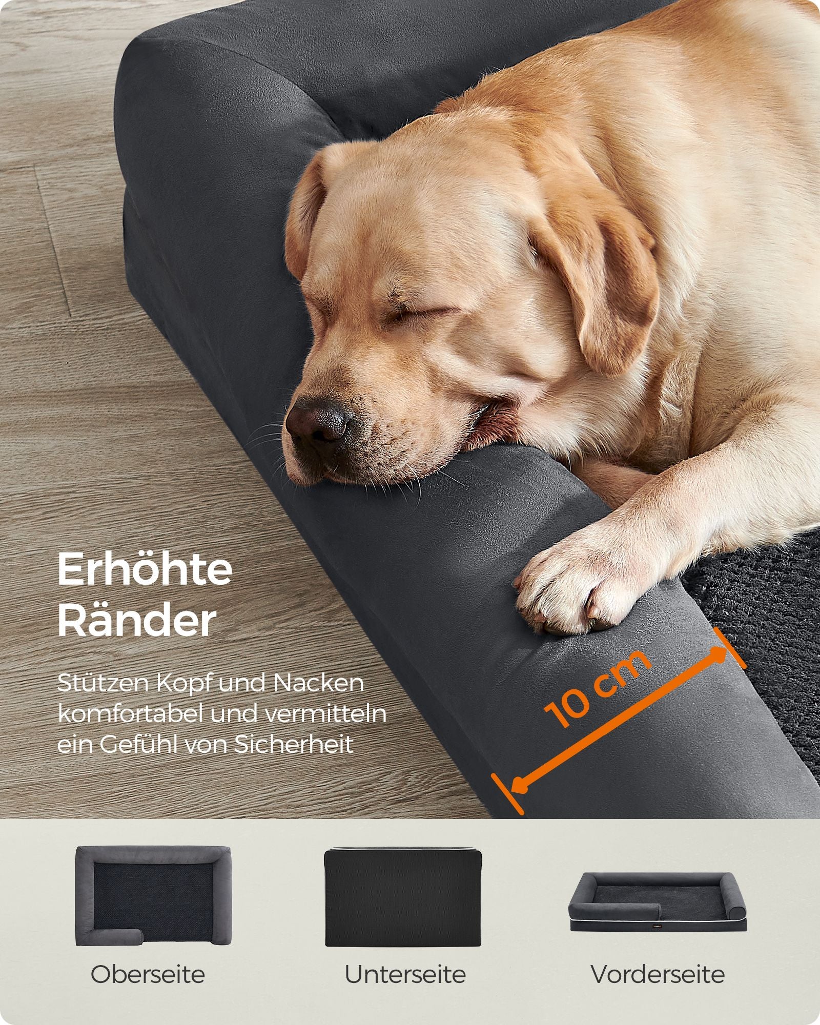 Orthopädisches Hundebett - Hundekissen mit weicher Füllung