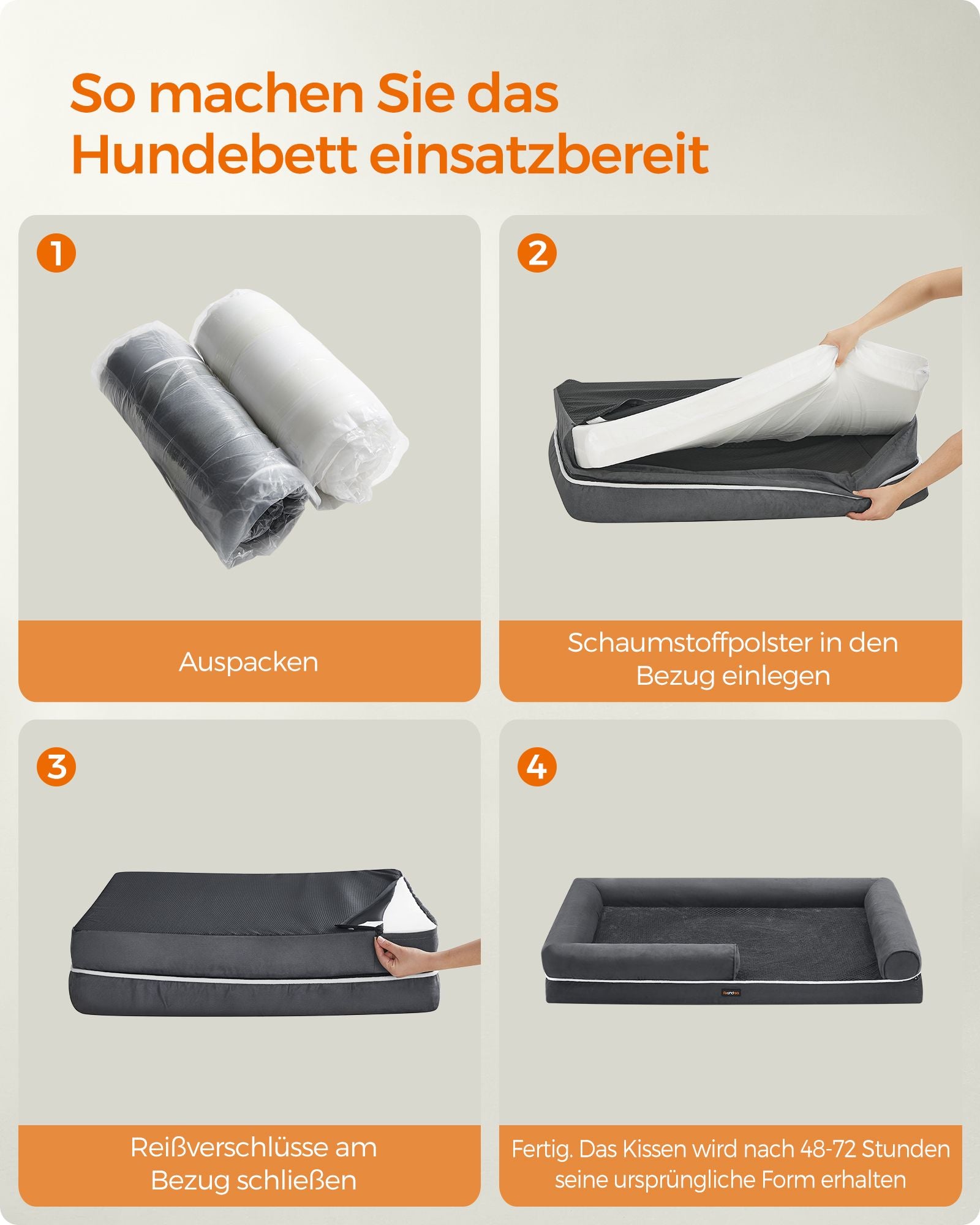 Orthopädisches Hundebett - Hundekissen mit weicher Füllung