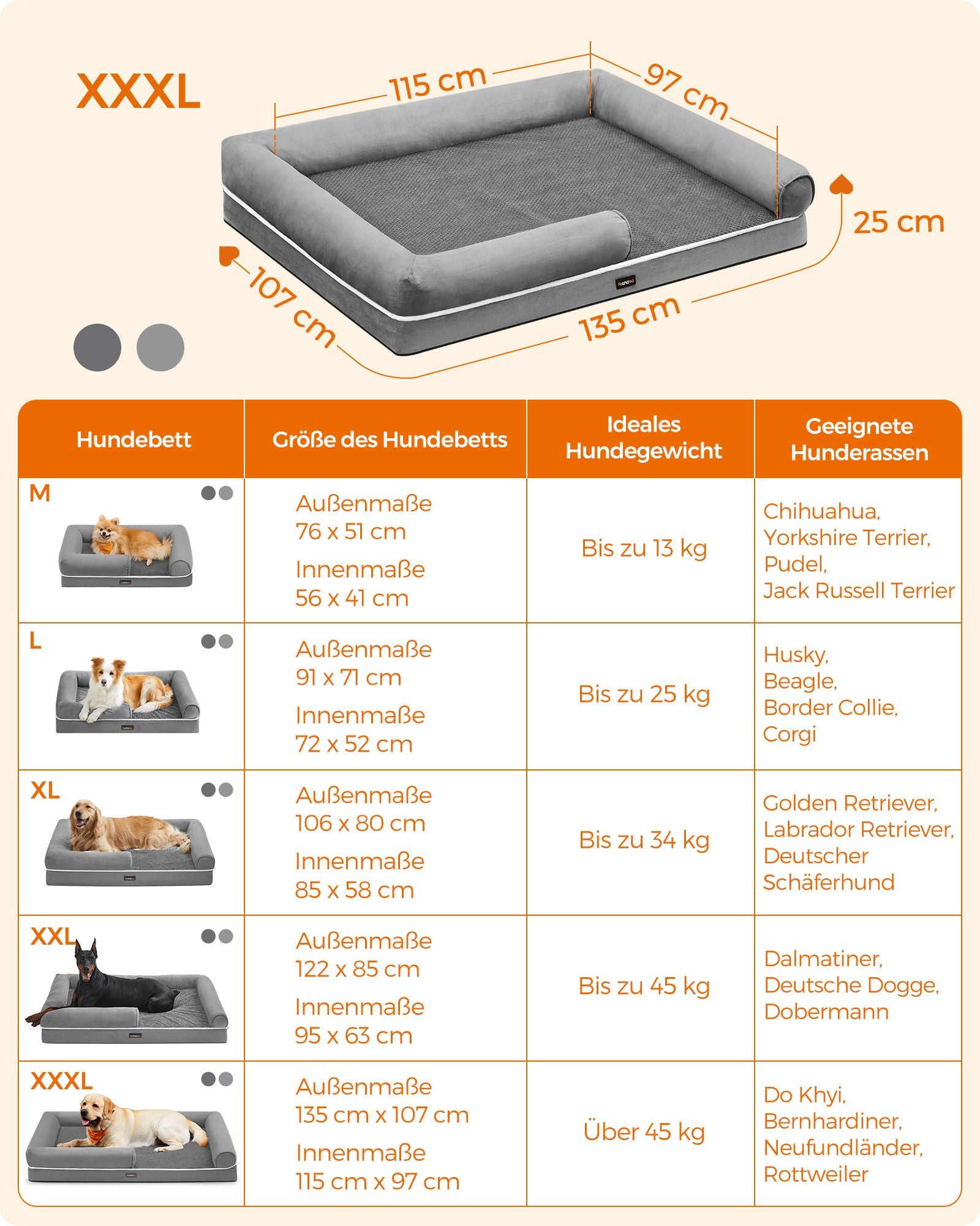 Orthopädisches Hundebett - Hundekissen - weiche Füllung - Dogsofa