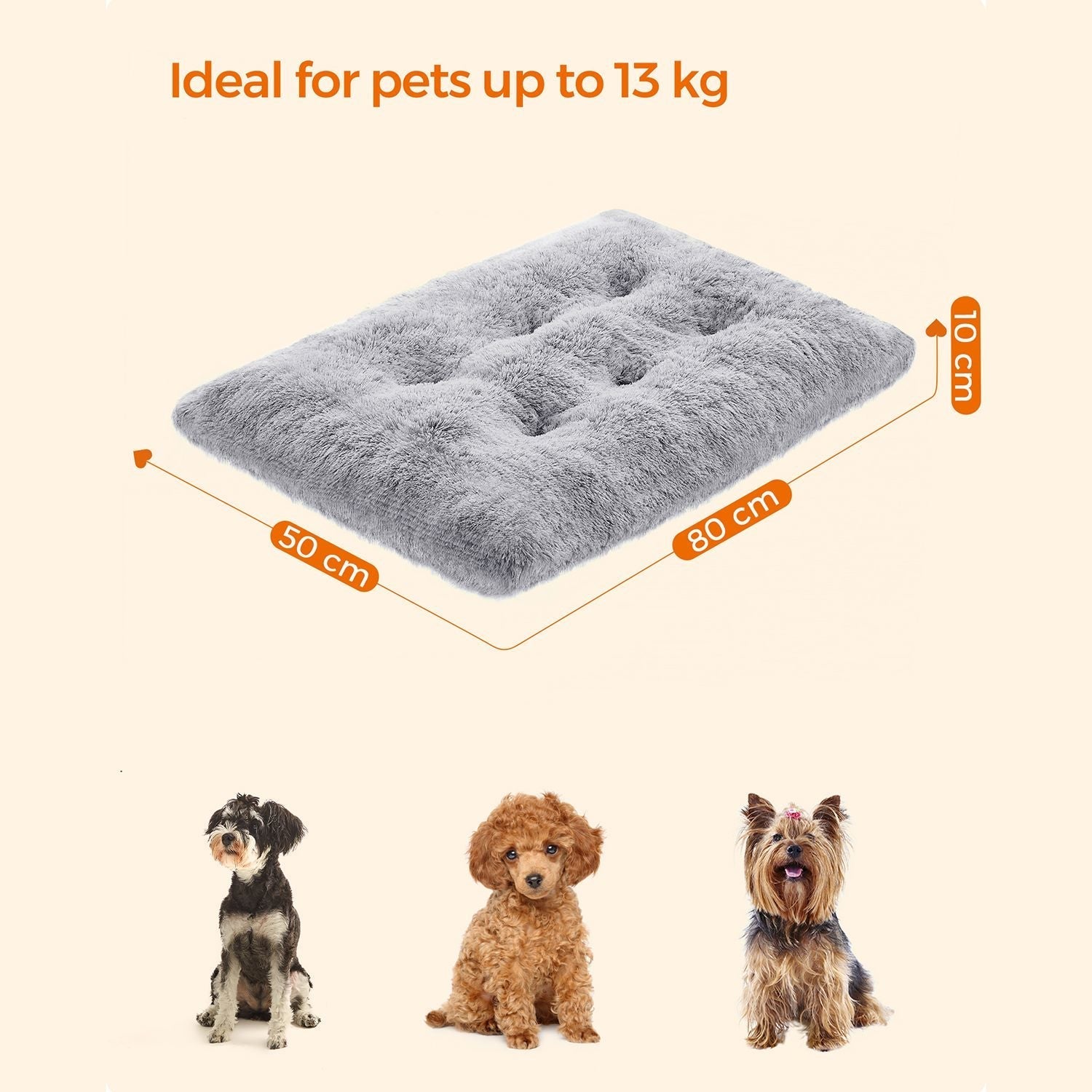 Hundebett - Hundebett - doppelte Hundematte - hellgrau