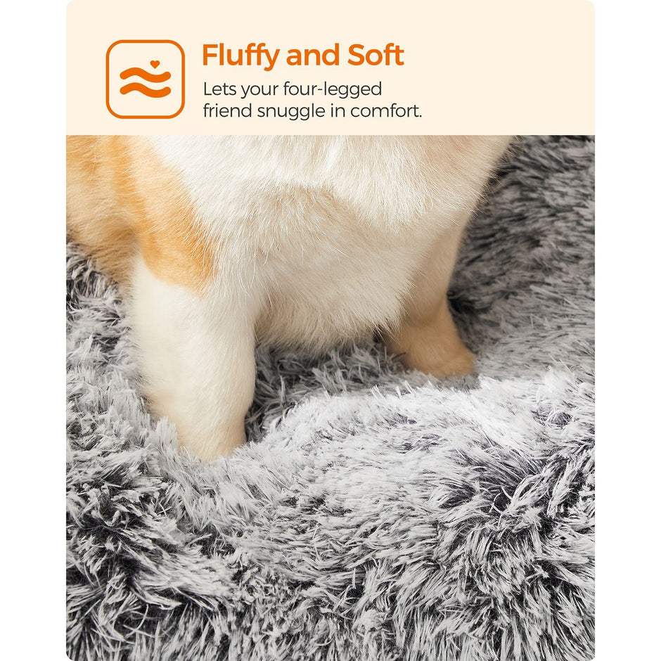 Hundekorb - flauschige Hundematte - hellgrau