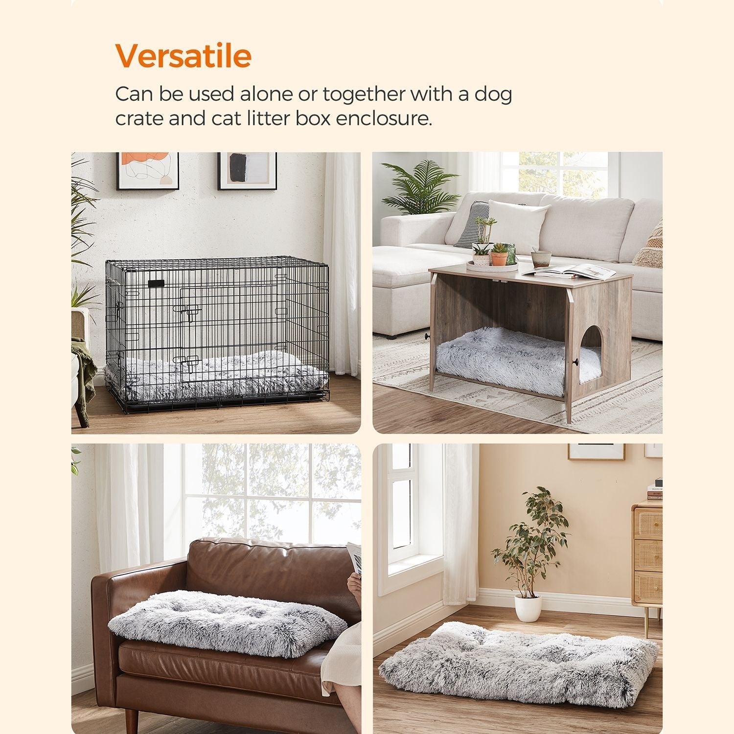 Hundebett - Downy Hundematte - 122 x 74 cm - hellgrau