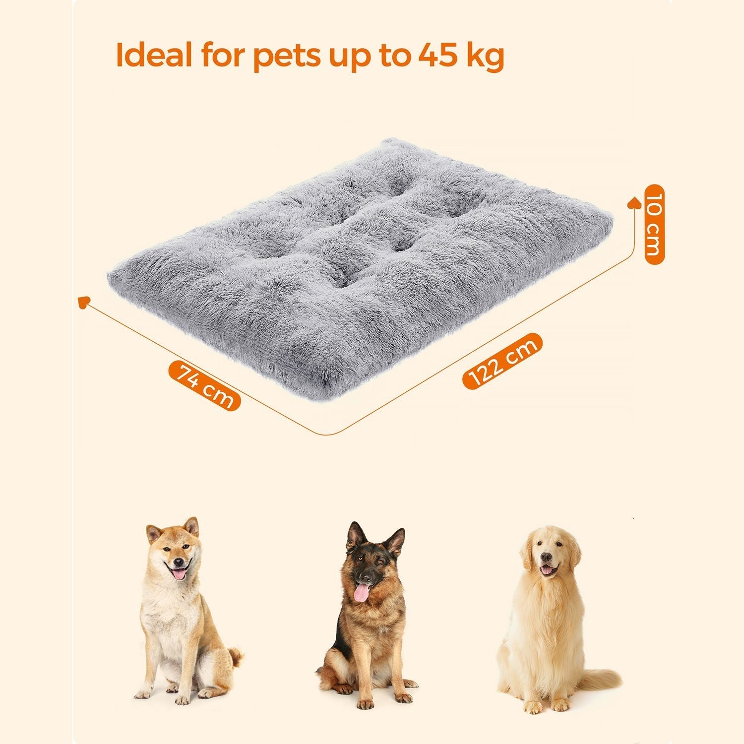 Hundebett - Downy Hundematte - 122 x 74 cm - hellgrau