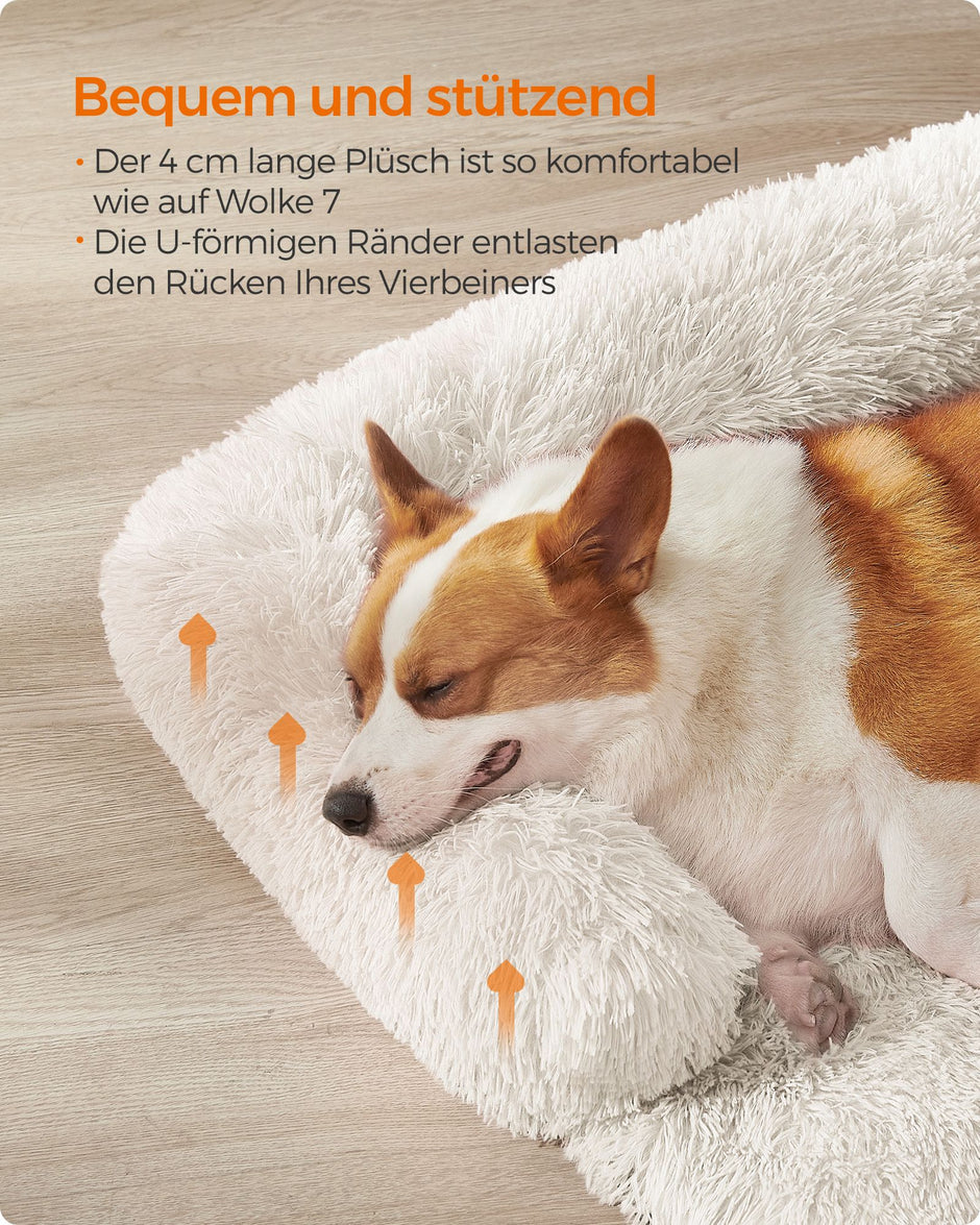 Hundekorb - warm und gemütlich - 95 × 85 × 16 cm - Wolkwit