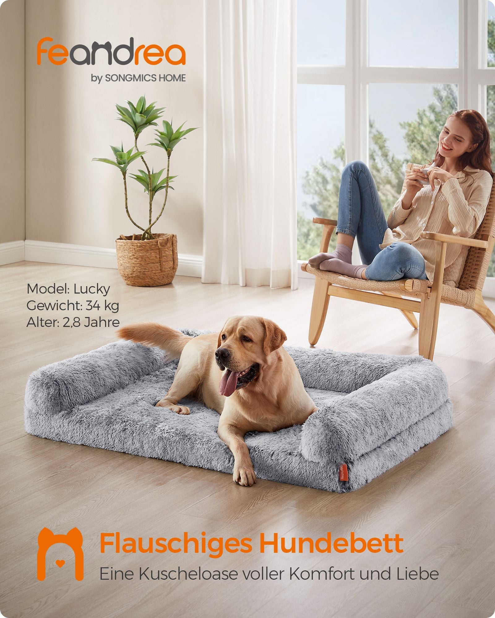 Hundepolstergröße xxl abnehmbar und waschbar Ombré Grey