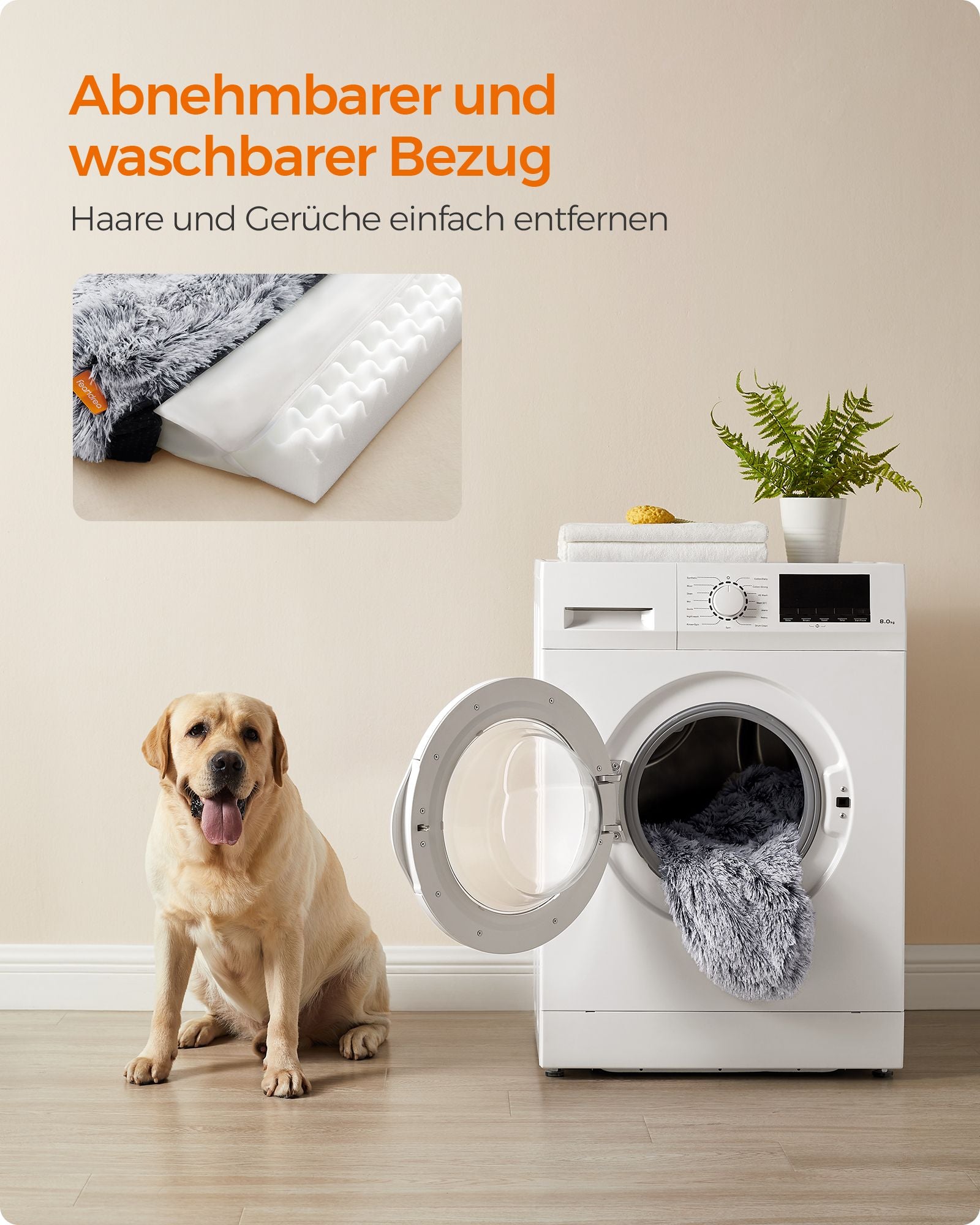 Hundepolstergröße xxl abnehmbar und waschbar Ombré Grey