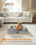 Orthopädisches Hundebett mit Plüschabdeckung 71 x 58 x 16 cm