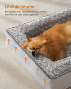 Orthopädisches Hundebett mit Plüschabdeckung 71 x 58 x 16 cm
