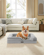Orthopädisches Hundebett mit Plüschabdeckung 91 x 68 x 16 cm