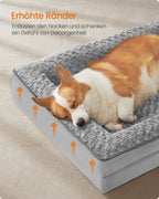 Orthopädisches Hundebett mit Plüschabdeckung 91 x 68 x 16 cm