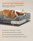Orthopädisches Hundebett mit Plüschabdeckung, Leigrijs