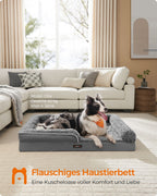 Orthopädisches Hundebett mit plüschigen Polsterung in Leigrijs