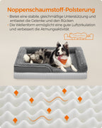 Orthopädisches Hundebett mit plüschigen Polsterung in Leigrijs
