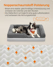 Orthopädisches Hundebett mit plüschigen Polsterung in Leigrijs