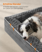 Orthopädisches Hundebett mit plüschigen Polsterung in Leigrijs