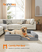 Orthopädisches Hundebett - Großformat - Taube grau - unterstützend