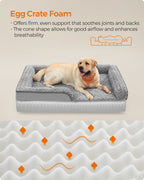 Orthopädisches Hundebett - Großformat - Taube grau - unterstützend