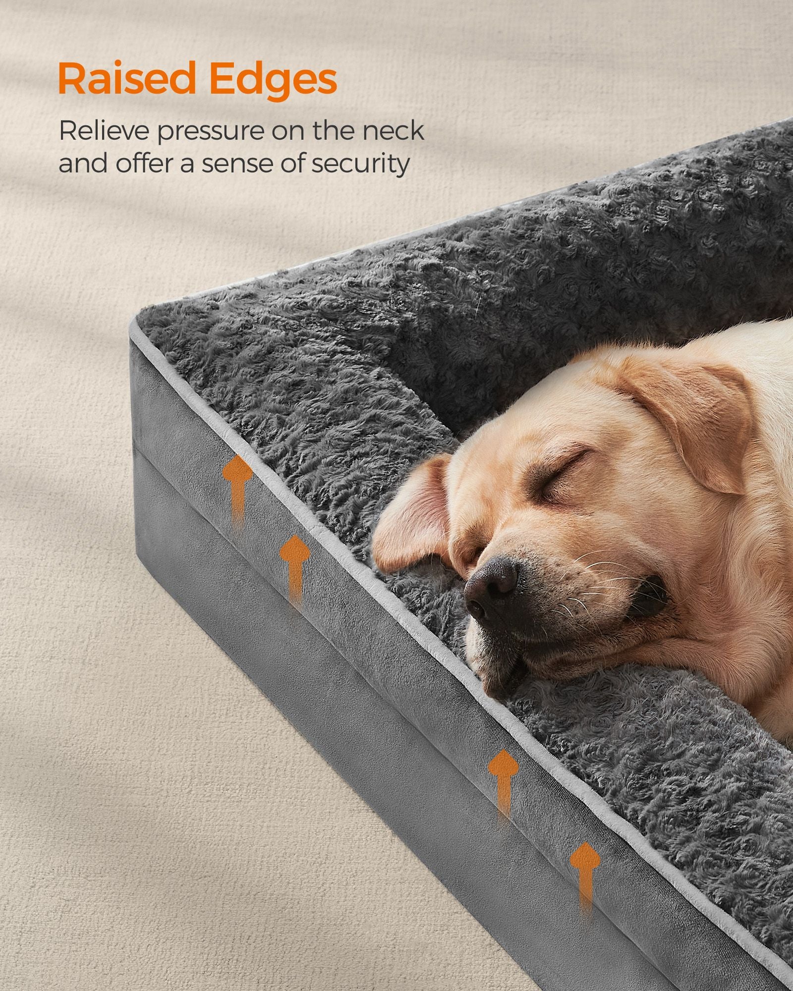 Orthopädisches Hundebett - Großformat - Schiefergrau - Komfort Plus