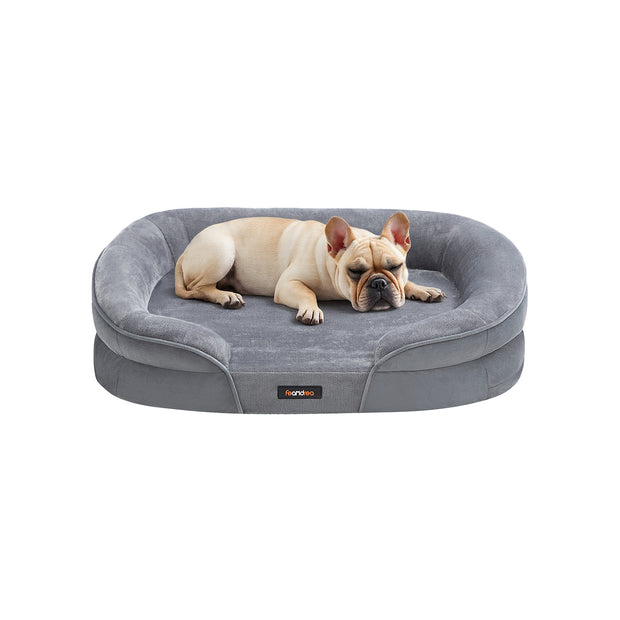 Hundebett - Stehende Grenzen - 76 x 51 x 18 cm - hellgrau