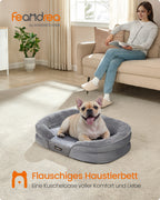 Hundebett - Stehende Grenzen - 76 x 51 x 18 cm - hellgrau