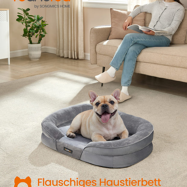 Hundebett - Stehende Grenzen - 76 x 51 x 18 cm - hellgrau