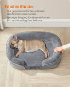 Hundebett - Stehende Grenzen - 76 x 51 x 18 cm - hellgrau