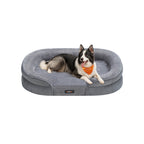 Hundebett - Stehende Grenzen - 91 x 68 x 18 cm - hellgrau