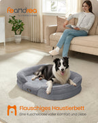Hundebett - Stehende Grenzen - 91 x 68 x 18 cm - hellgrau