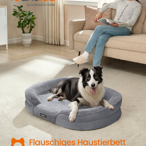 Hundebett - Stehende Grenzen - 91 x 68 x 18 cm - hellgrau