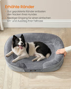 Hundebett - Stehende Grenzen - 91 x 68 x 18 cm - hellgrau