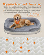 Hundebett - gerollte Kanten - 106 x 76 x 18 cm - hellgrau