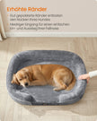 Hundebett - gerollte Kanten - 106 x 76 x 18 cm - hellgrau