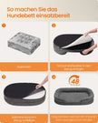 Hondenmand - Orthopedisch en Wasbaar - Met Verhoogde Randen - Leigrijs - 106 x 76 x 18 cm
