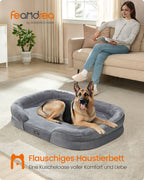Hundebett - Stehende Grenzen - 122 x 85 x 20 cm - hellgrau