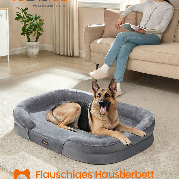 Hundebett - Stehende Grenzen - 122 x 85 x 20 cm - hellgrau