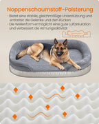 Hundebett - Stehende Grenzen - 122 x 85 x 20 cm - hellgrau